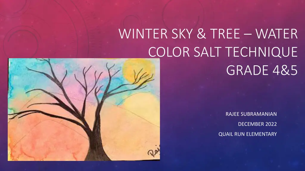winter sky tree water color salt technique n.w