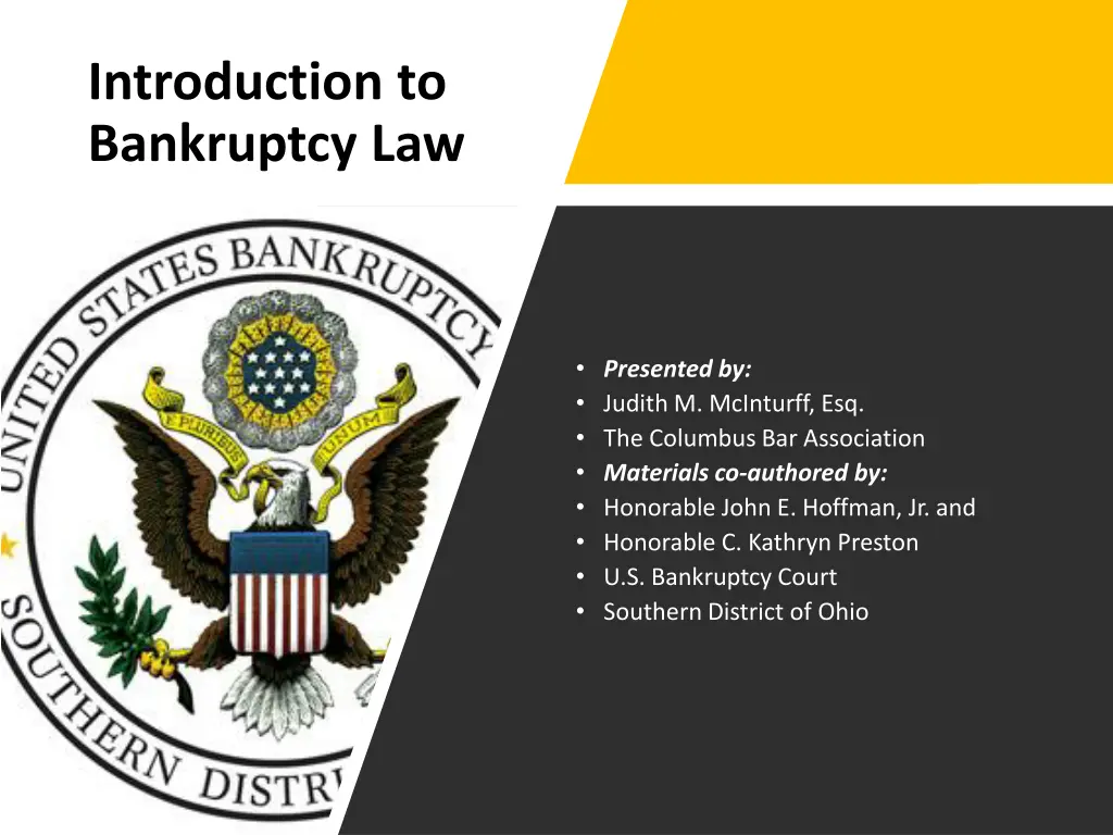 introduction to bankruptcy law n.w