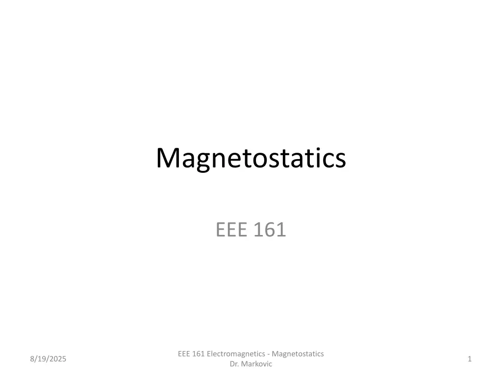 magnetostatics n.w