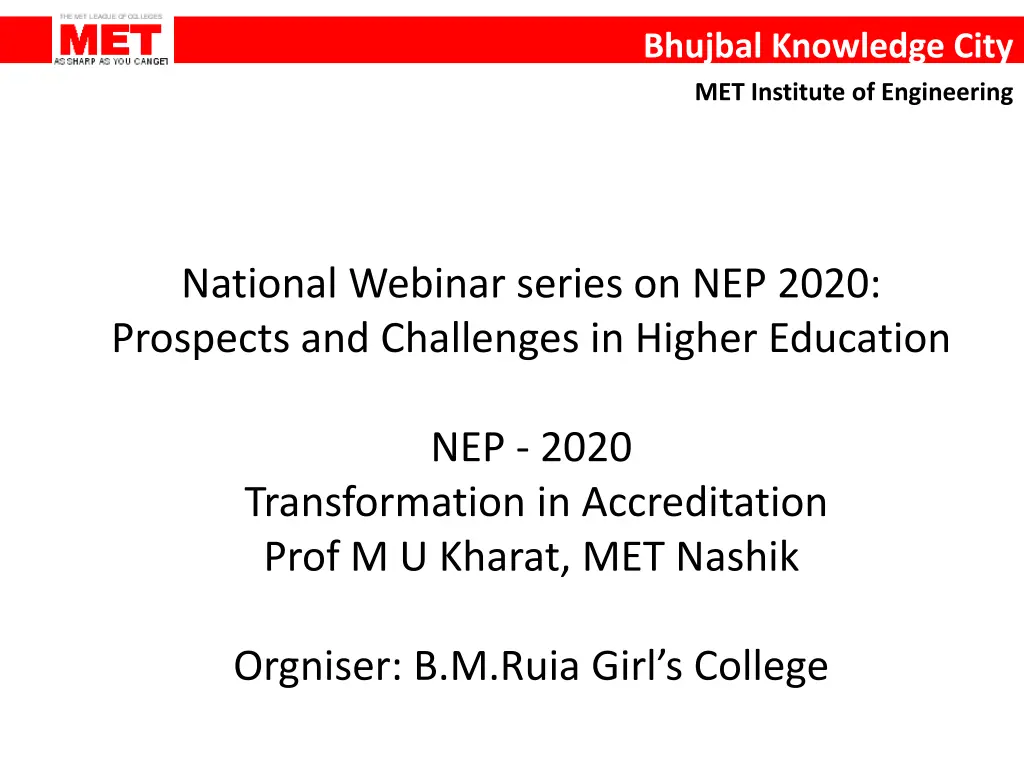 bhujbal knowledge city met institute n.w