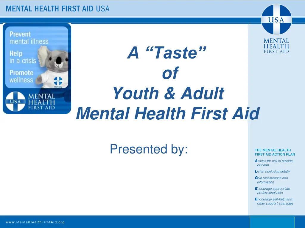a taste of youth adult mental health first aid n.w