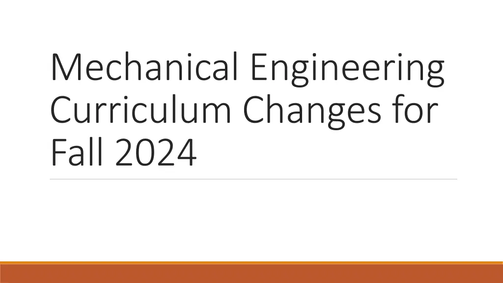 mechanical engineering curriculum changes n.w