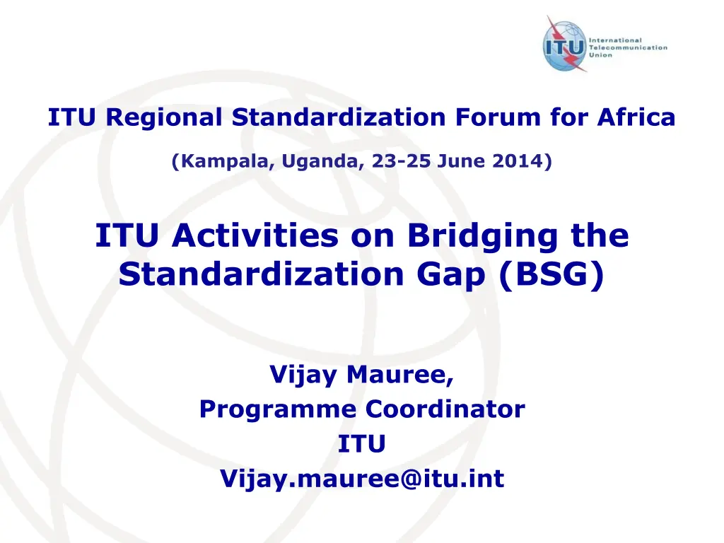itu regional standardization forum for africa n.w