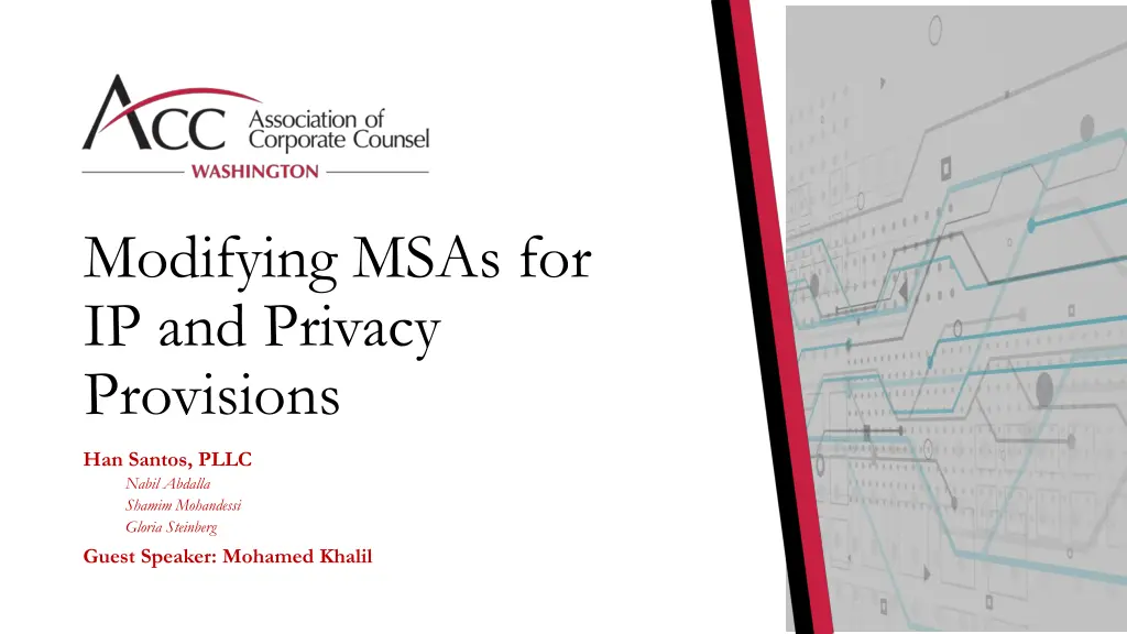 modifying msas for ip and privacy provisions n.w