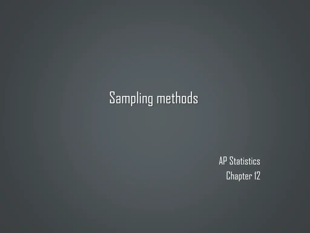 sampling methods n.w