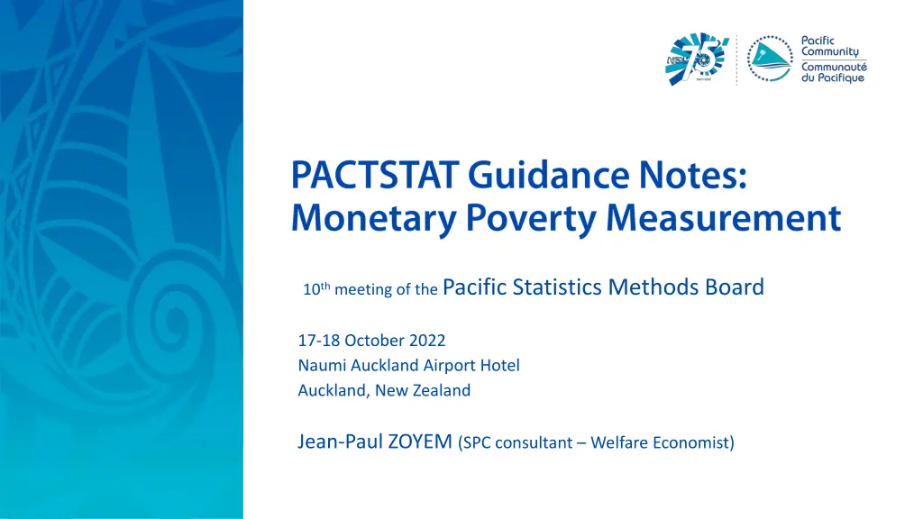 10 th meeting of the pacific statistics methods n.w