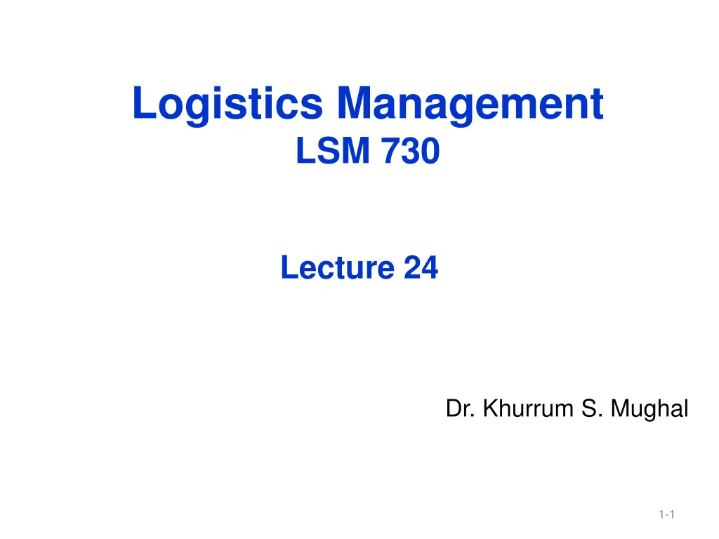 logistics management lsm 730 n.w