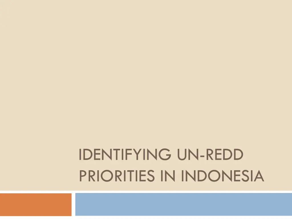 identifying un redd priorities in indonesia n.w