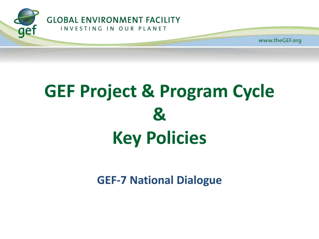 gef project program cycle key policies n.w