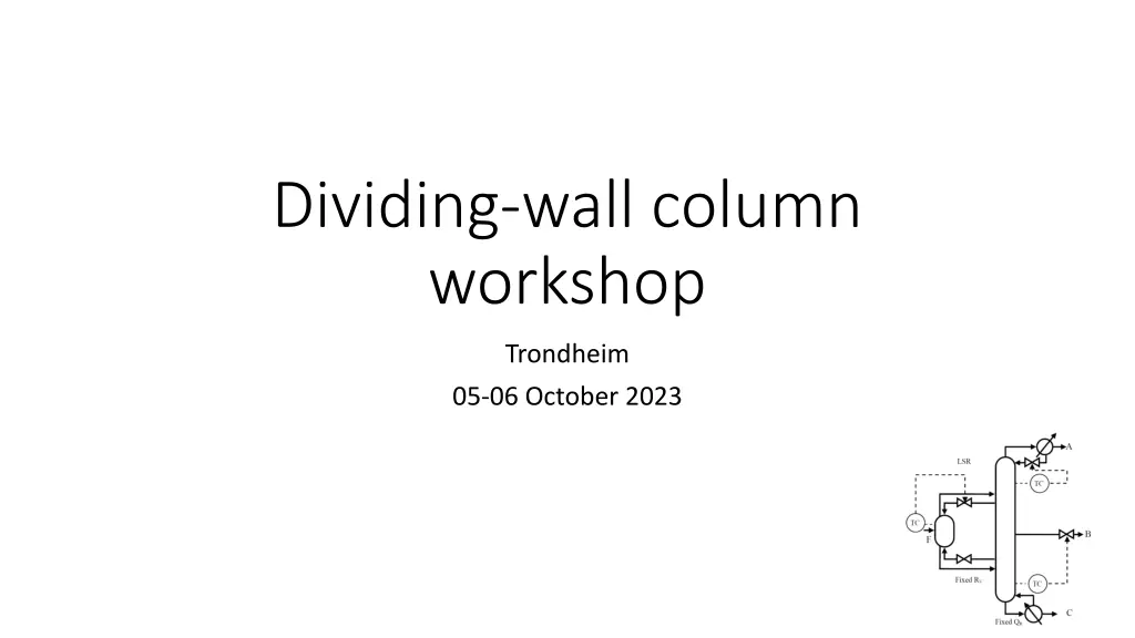 dividing wall column workshop n.w