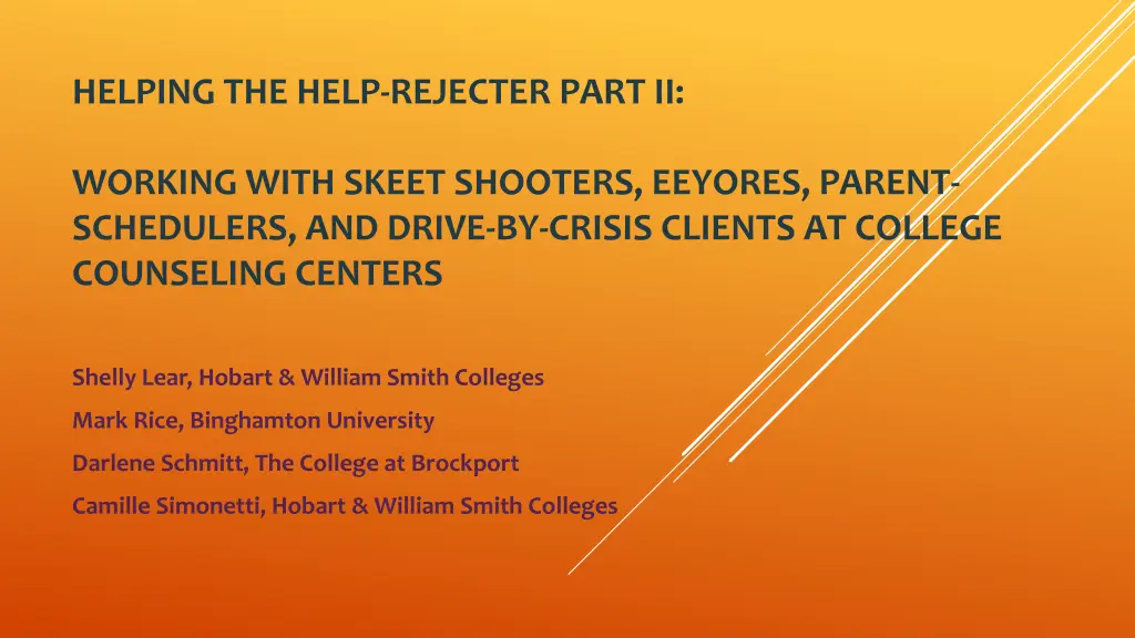 helping the help rejecter part ii n.w