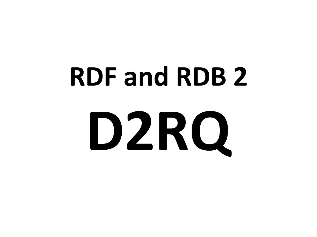rdf and rdb 2 d2rq n.w