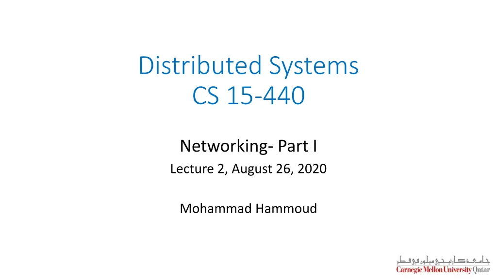 distributed systems cs 15 440 n.w