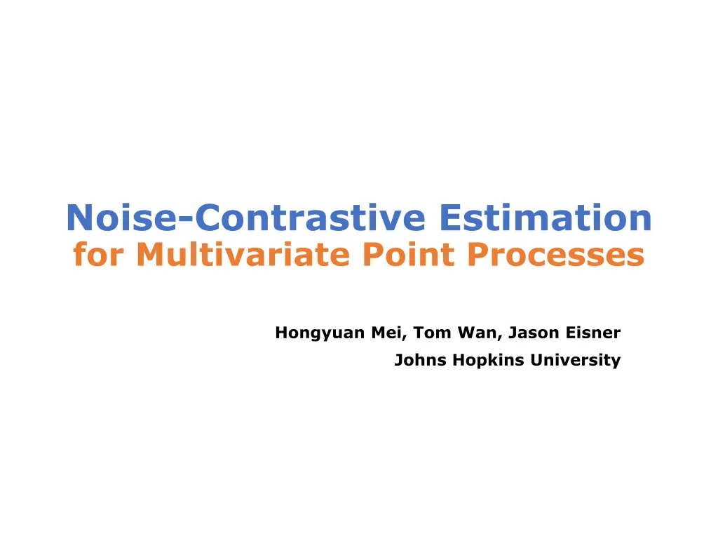noise contrastive estimation for multivariate n.w