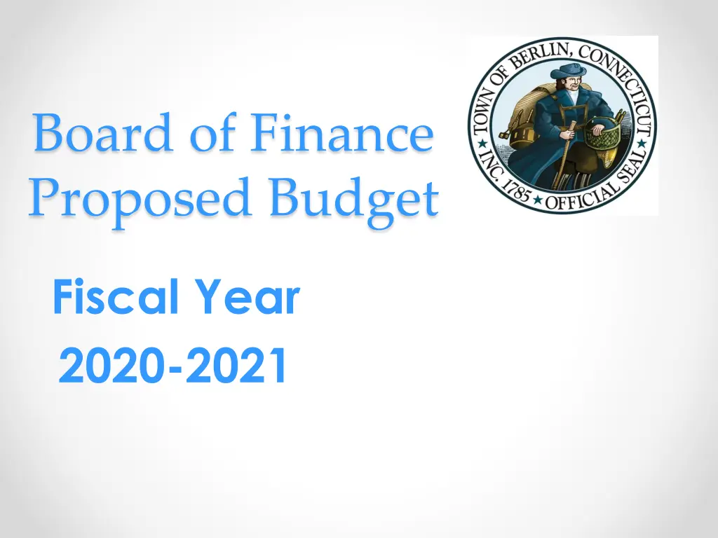 board of finance proposed budget n.w