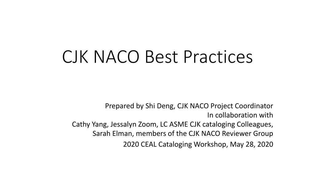 cjk naco best practices n.w