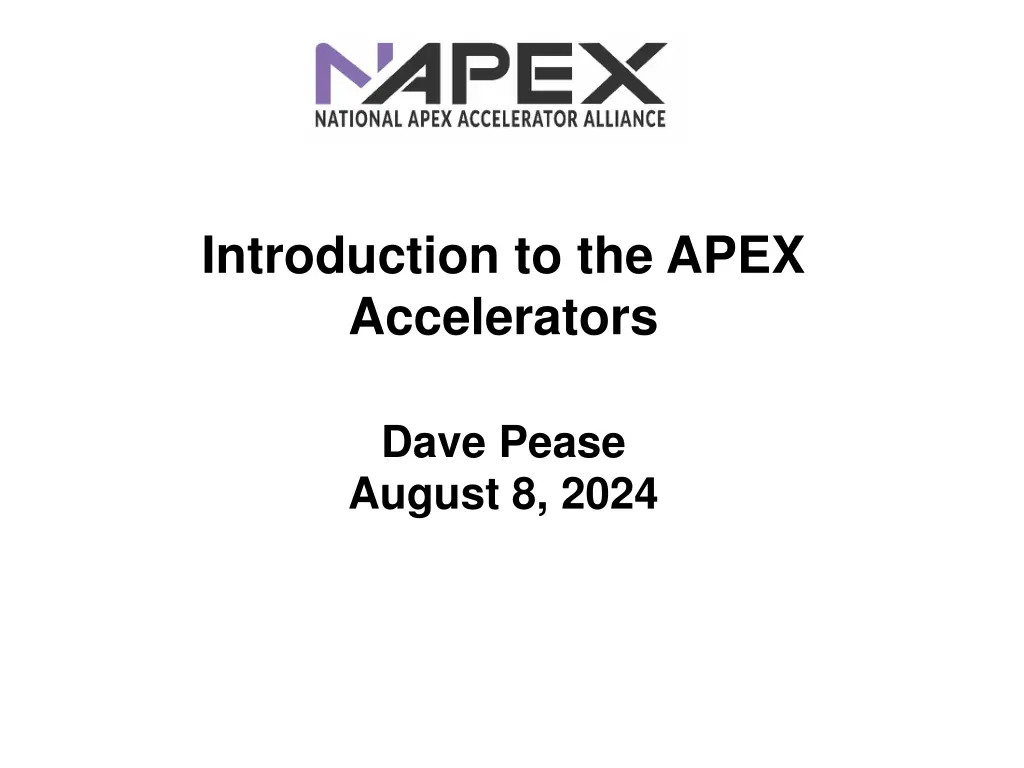 introduction to the apex accelerators n.w