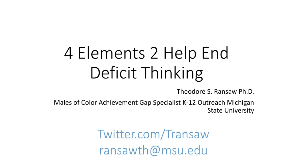 4 elements 2 help end deficit thinking n.w