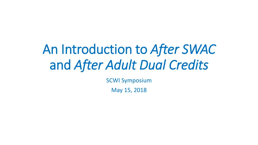 an introduction to an introduction to after swac n.w