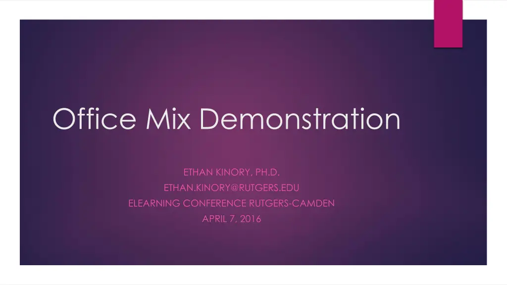 office mix demonstration n.w