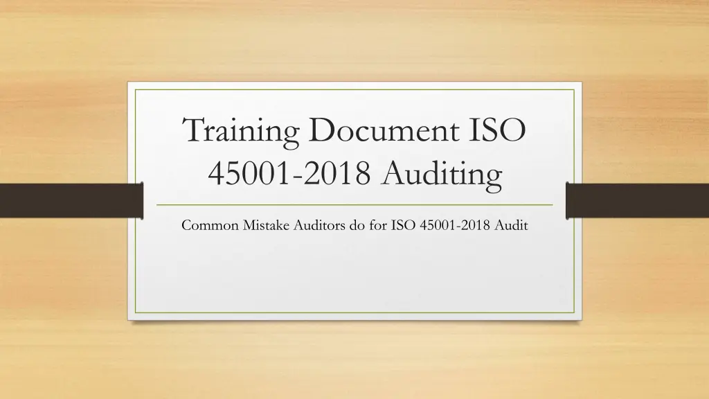 training document iso 45001 2018 auditing n.w