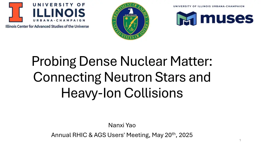 probing dense nuclear matter connecting neutron n.w