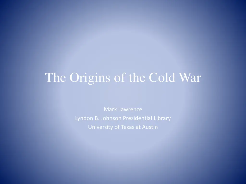 the origins of the cold war n.w