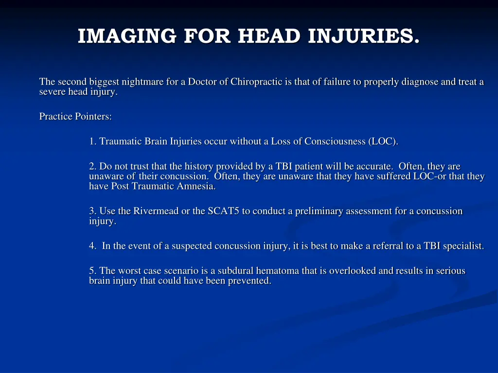 imaging for head injuries n.w