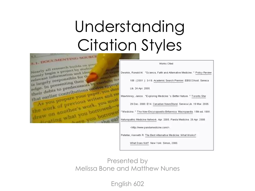 understanding citation styles n.w
