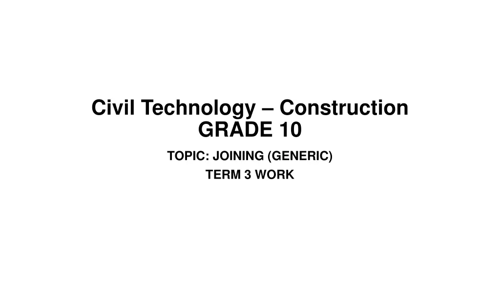civil technology construction grade 10 n.w
