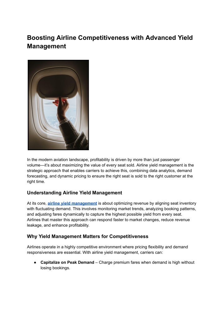 boosting airline competitiveness with advanced n.w