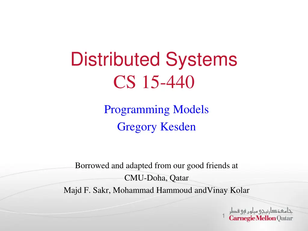 distributed systems cs 15 440 n.w