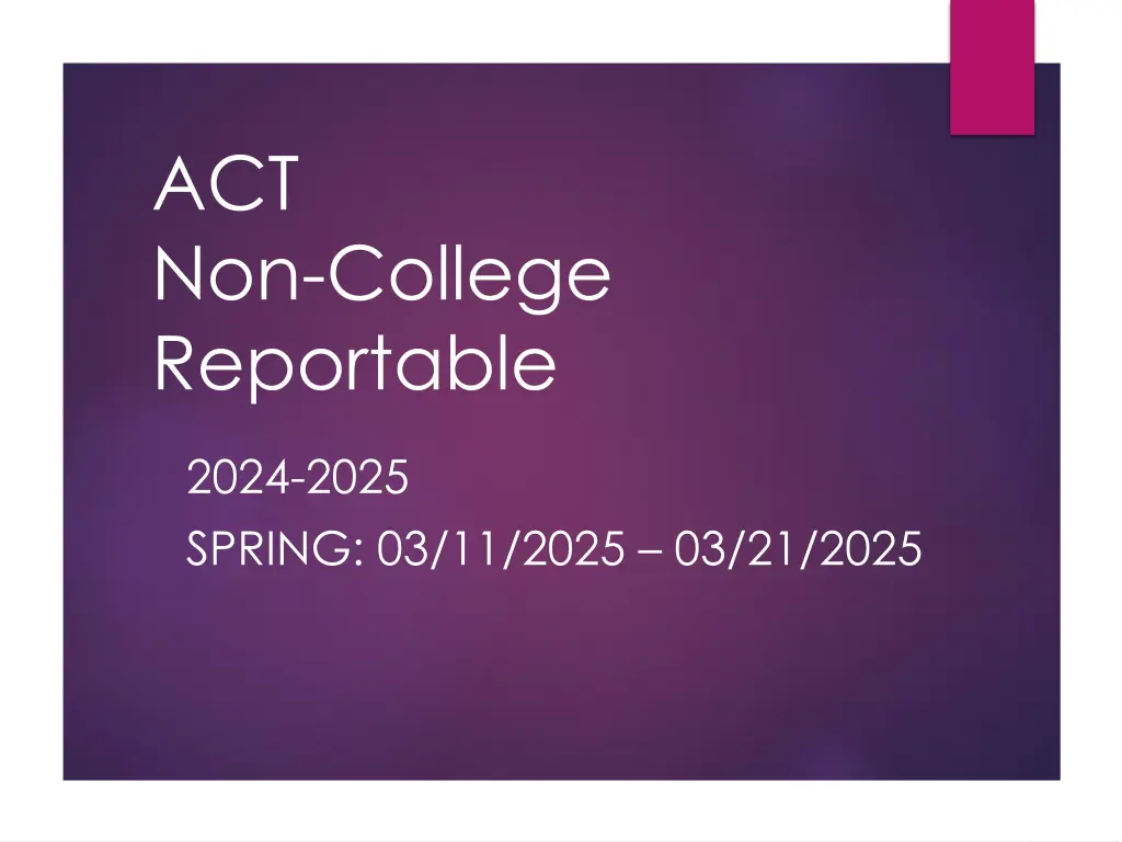 act non college reportable n.w