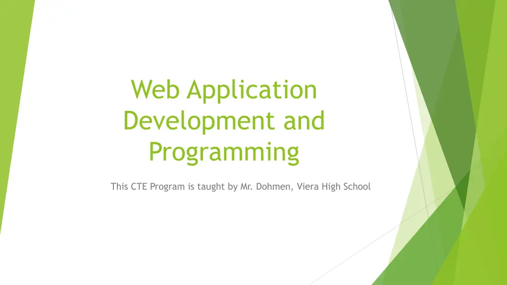 web application development and programming n.w