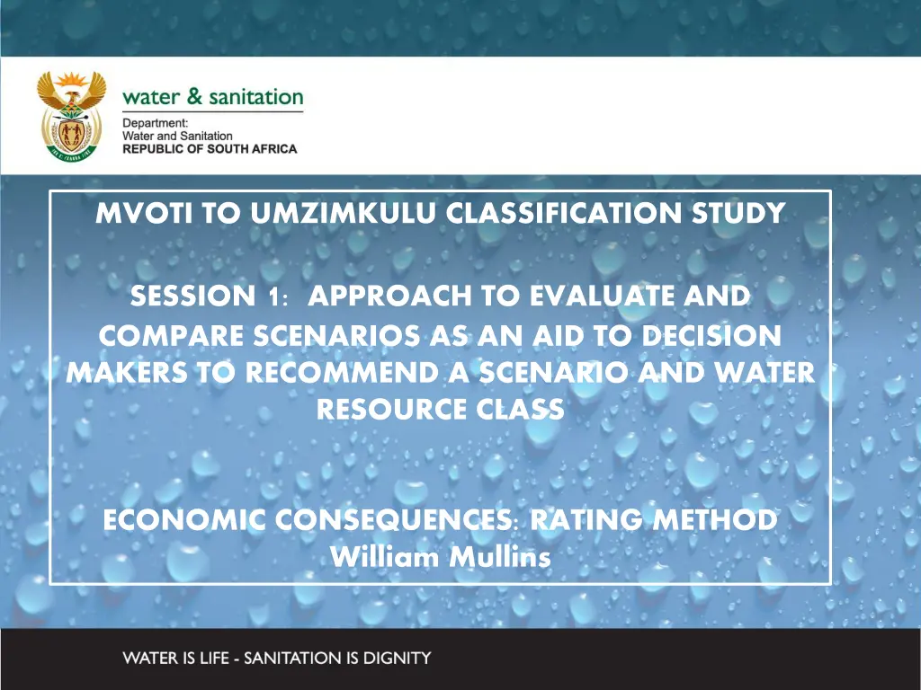 mvoti to umzimkulu classification study n.w