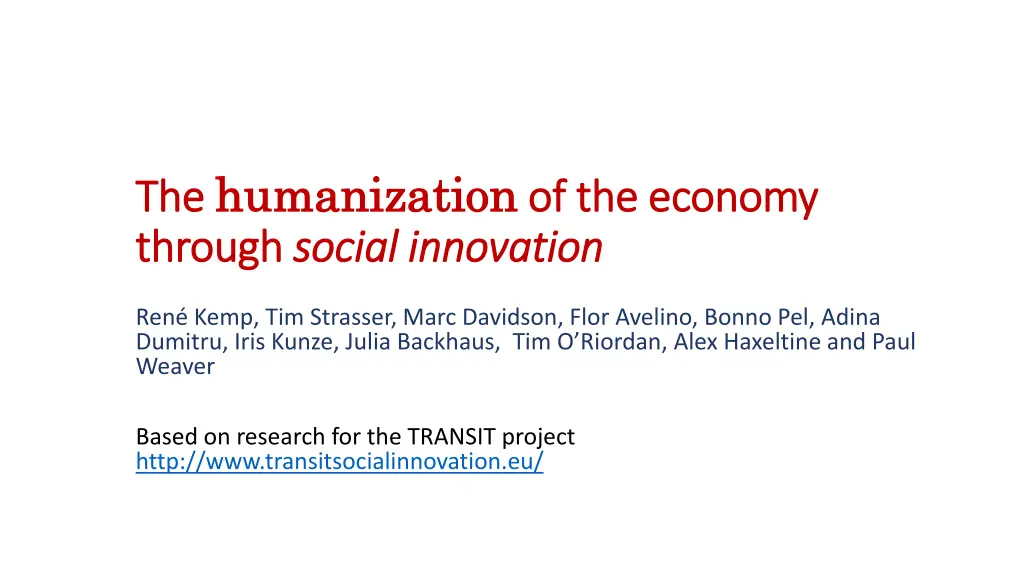 the the humanization humanization of the economy n.w