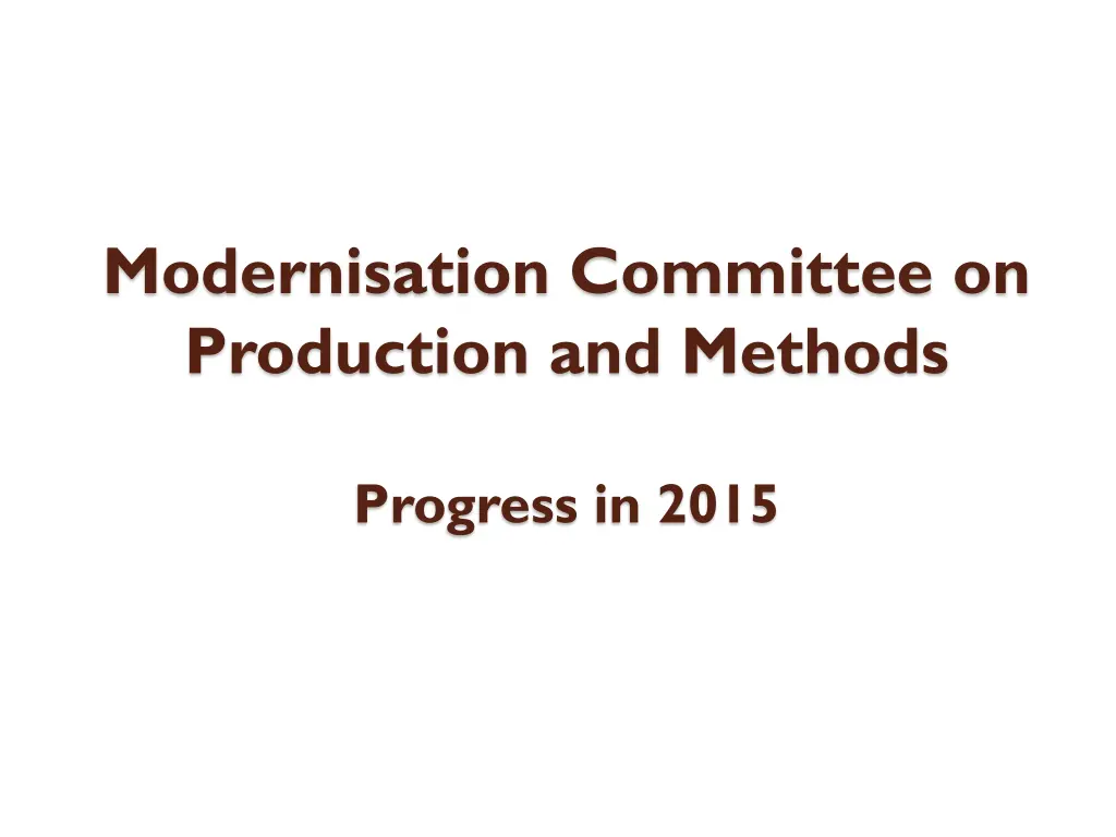 modernisation committee on production and methods n.w