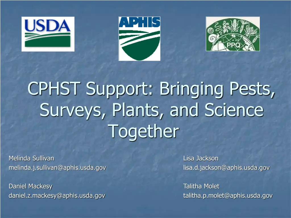 cphst support bringing pests surveys plants n.w