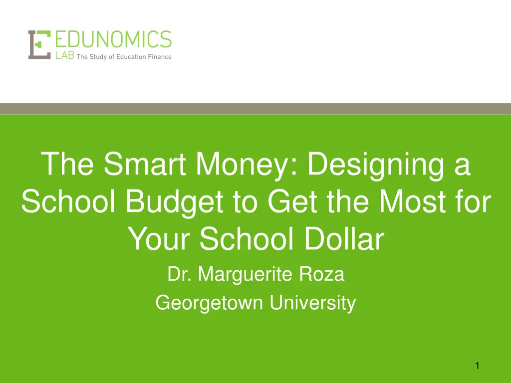 the smart money designing a school budget n.w