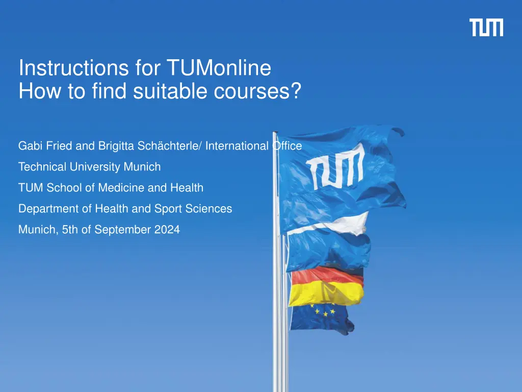 instructions for tumonline how to find suitable n.w
