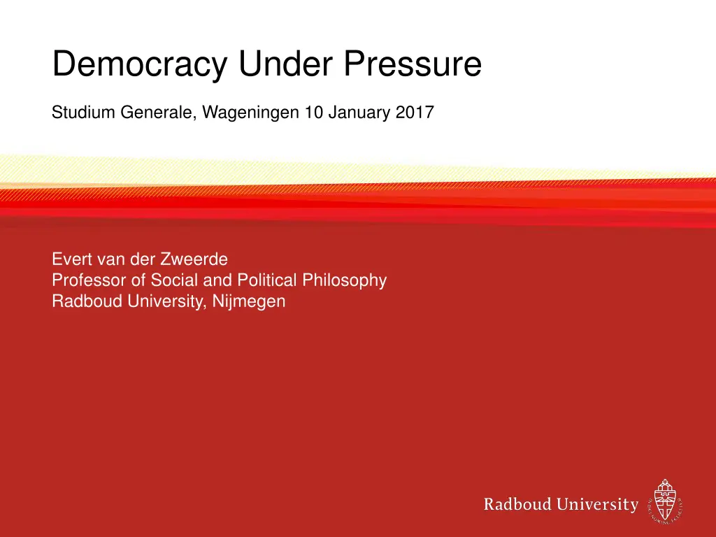 democracy under pressure n.w