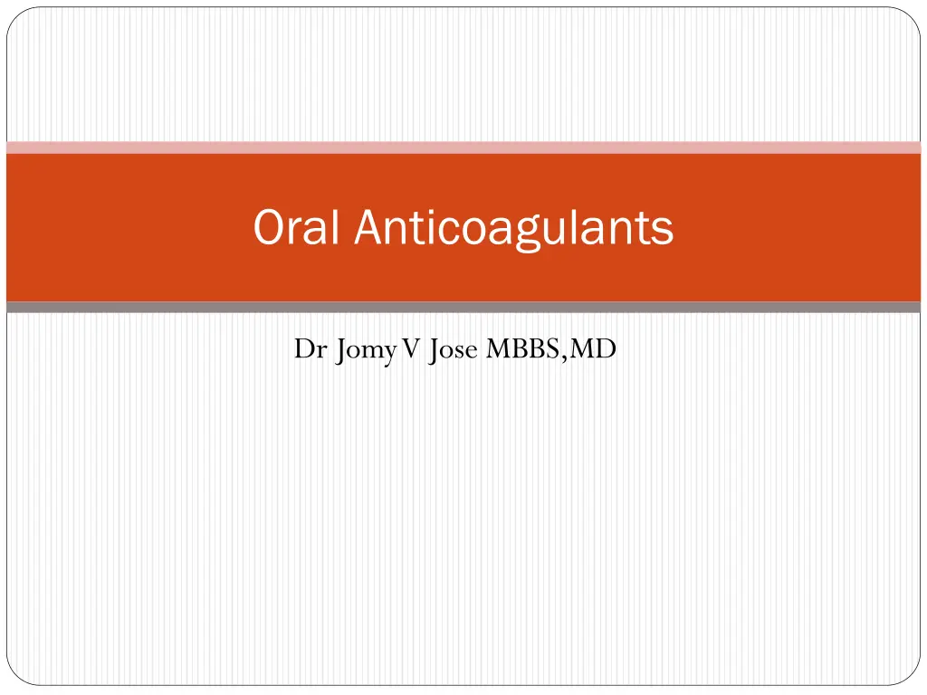oral anticoagulants n.w