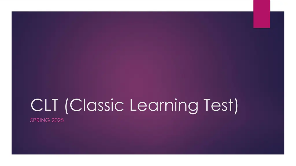 clt classic learning test spring 2025 n.w