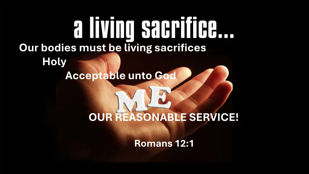 our bodies must be living sacrifices holy n.w