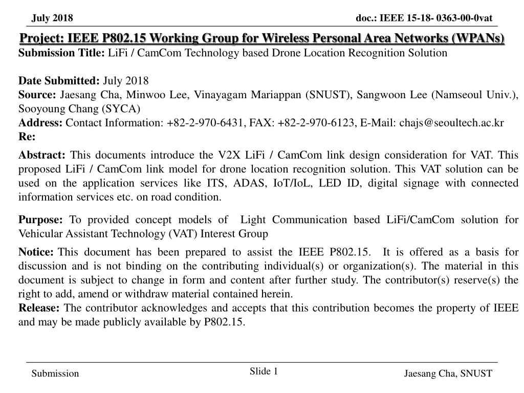 july 2018 project ieee p802 15 working group n.w