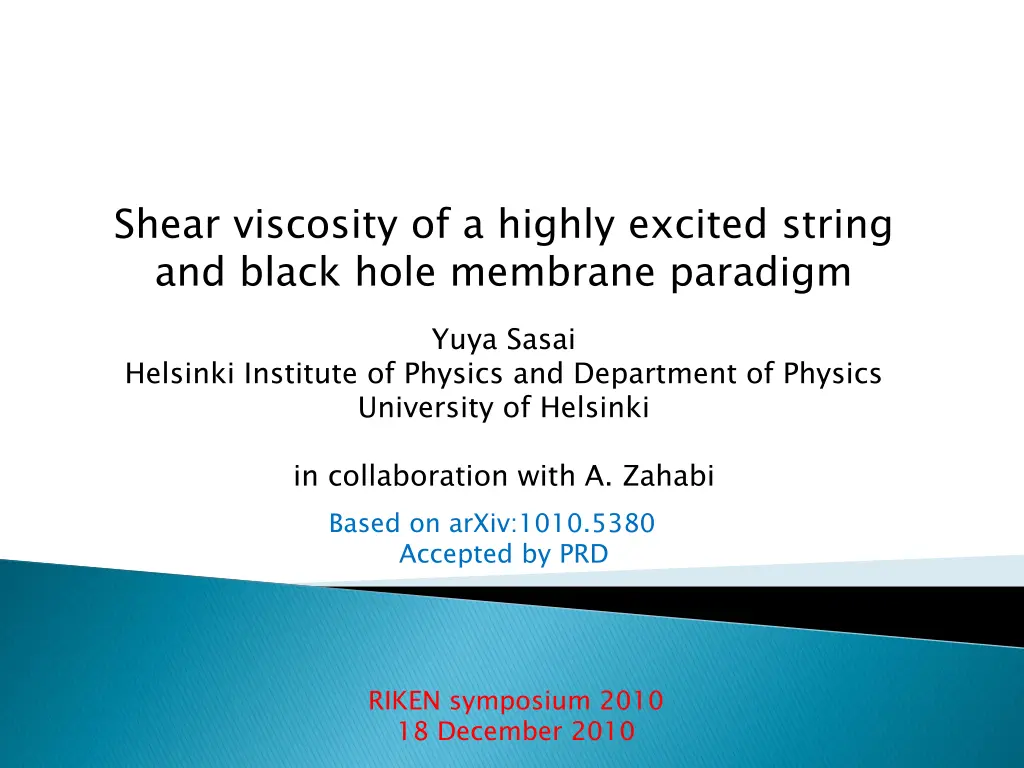 shear viscosity of a highly excited string n.w