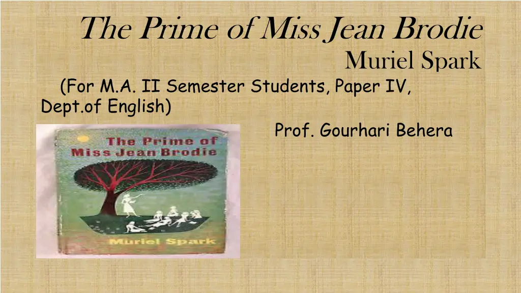 the prime of miss jean brodie n.w