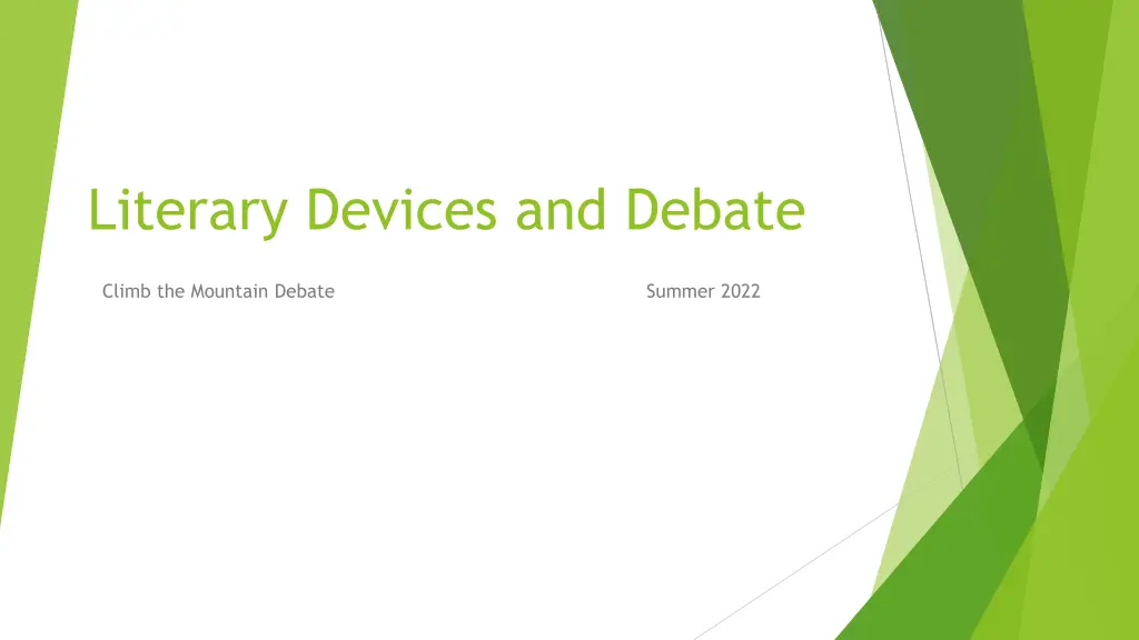 literary devices and debate n.w