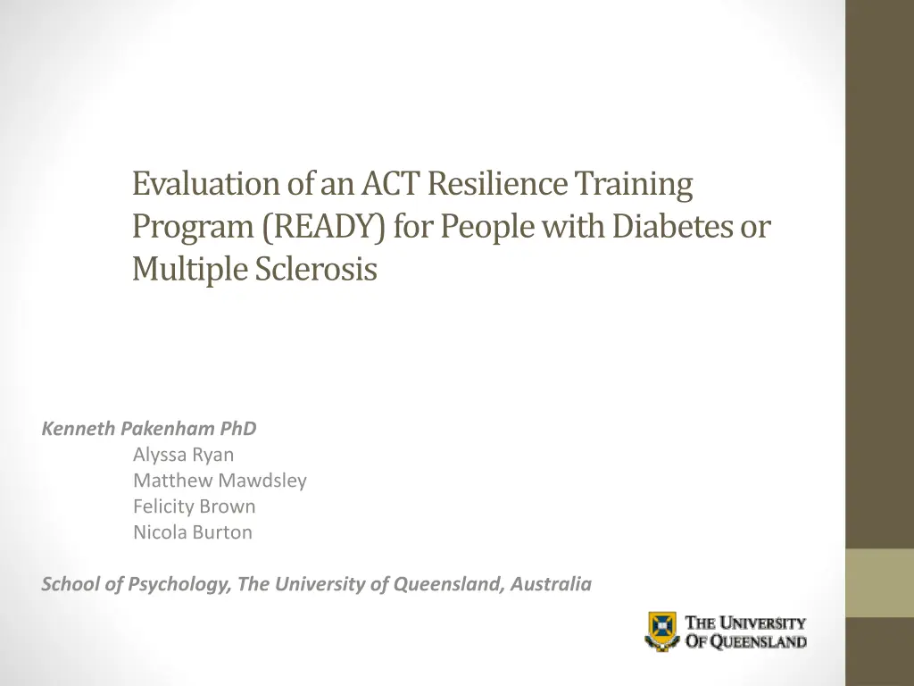 evaluation of an act resilience training program n.w