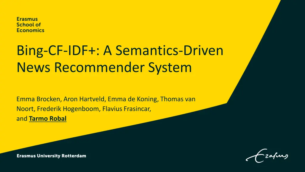 bing cf idf a semantics driven news recommender n.w